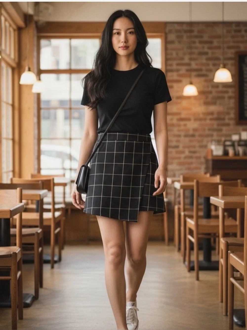 Forever 21 Black Asymmetrical Mini Skirt